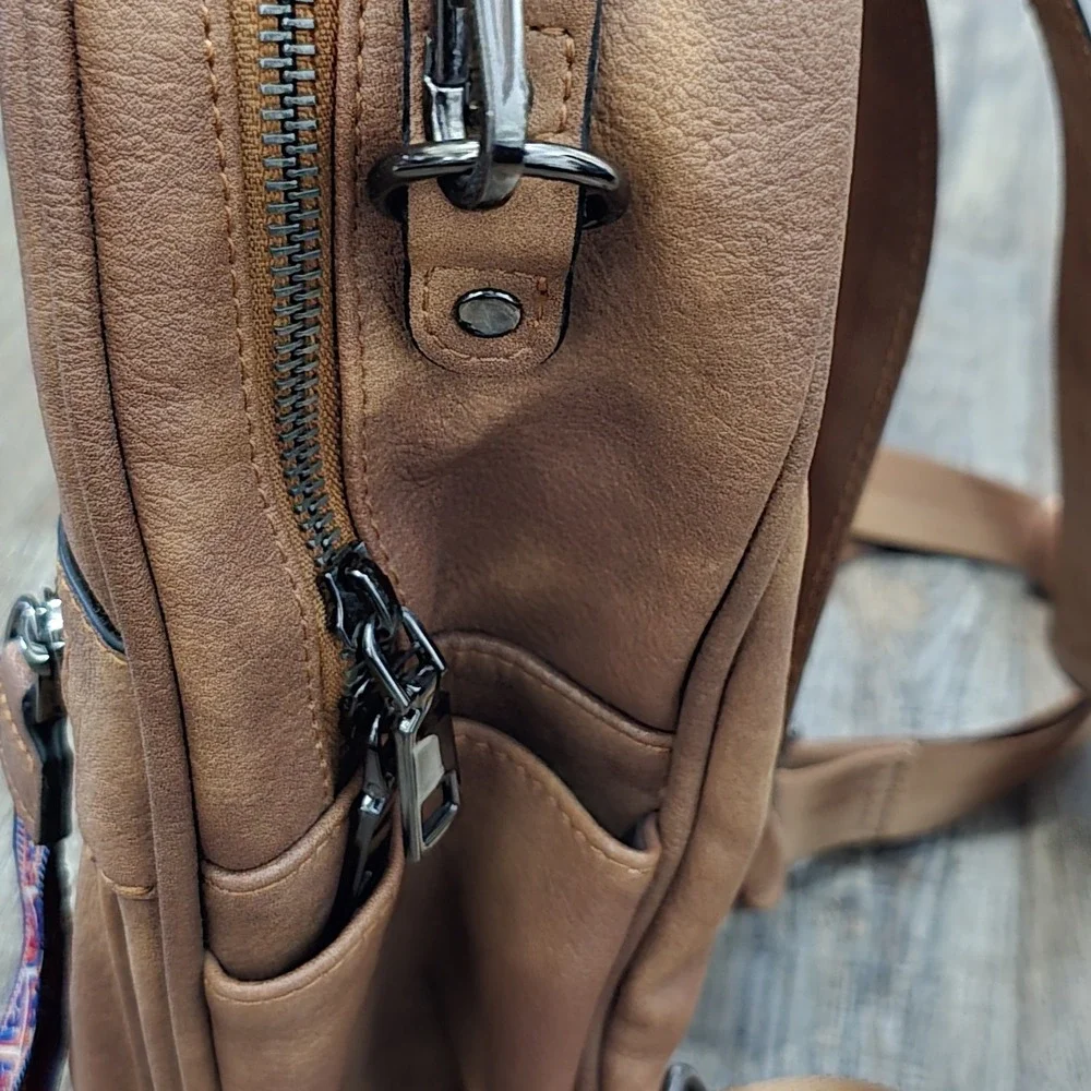 FADEON Backpack Purse Small Designer  Multicolored Strap Pockets Travel Festival